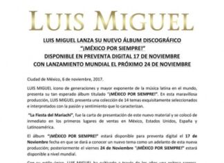 Luis Miguel Nuevo Disco México por Siempre